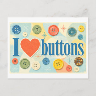 Carte Postale "J'adore les boutons"