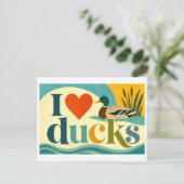 Carte Postale "J'adore les canards" (Debout devant)