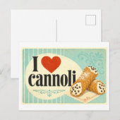Carte Postale "J'adore les cannoli" (Devant / Derrière)