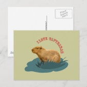 Carte Postale J'adore les capybaras (Devant / Derrière)
