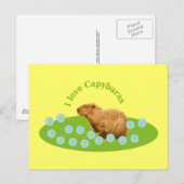 Carte Postale J'adore les capybaras (Devant / Derrière)