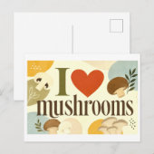 Carte Postale "J'adore les champignons" (Devant / Derrière)