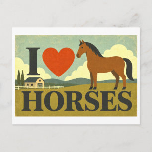 Carte Postale "J'adore les chevaux"