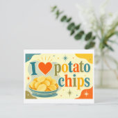 Carte Postale "J'adore les chips" (Debout devant)