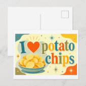 Carte Postale "J'adore les chips" (Devant / Derrière)