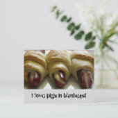 Carte Postale J'adore les cochons dans les couvertures ! (Debout devant)