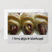 Carte Postale J'adore les cochons dans les couvertures ! (Devant / Derrière)
