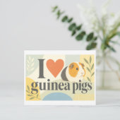 Carte Postale "J'adore les cochons d'Inde" (Debout devant)