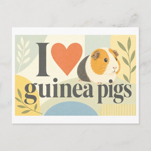 Carte Postale "J'adore les cochons d'Inde" (Devant)