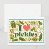 Carte Postale "J'adore les cornichons" (Devant / Derrière)
