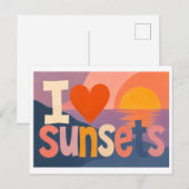 Carte Postale "J'adore les couchers de soleil" (Devant / Derrière)