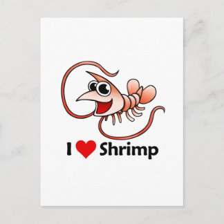 Carte Postale J'adore les crevettes