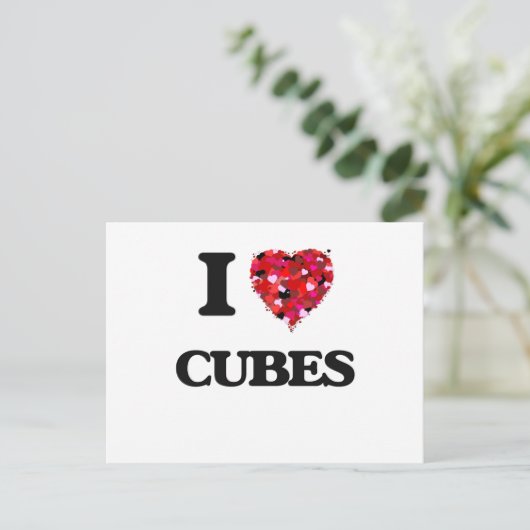 Carte Postale J'adore les Cubes (Debout devant)