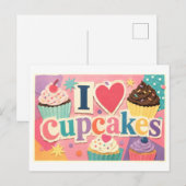 Carte Postale "J'adore les Cupcakes" (Devant / Derrière)