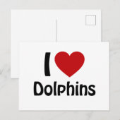 Carte Postale J'adore les dauphins (Devant / Derrière)