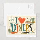 Carte Postale "J'adore les diners" (Devant / Derrière)
