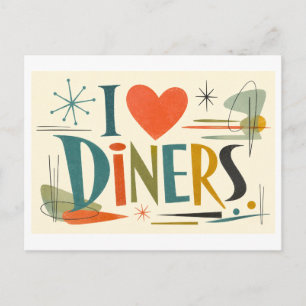Carte Postale "J'adore les diners"