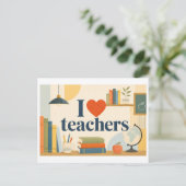 Carte Postale "J'adore les enseignants" (Debout devant)