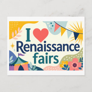 Carte Postale "J'adore les fêtes de la Renaissance"