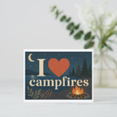 Carte Postale "J'adore les feux de camp" (Debout devant)