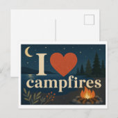Carte Postale "J'adore les feux de camp" (Devant / Derrière)
