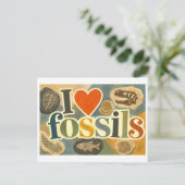 Carte Postale "J'adore les fossiles" (Debout devant)