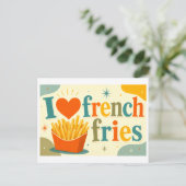 Carte Postale "J'adore les frites" (Debout devant)