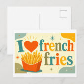 Carte Postale "J'adore les frites" (Devant / Derrière)