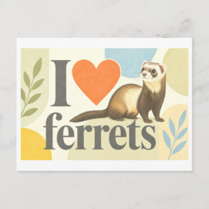 Carte Postale "J'adore les furets"