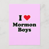 Carte Postale J'adore les garçons mormons (Devant)