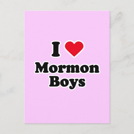 Carte Postale J'adore les garçons mormons (Devant)