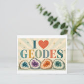 Carte Postale "J'adore les géodes" (Debout devant)