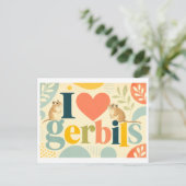 Carte Postale "J'adore les gerbilles" (Debout devant)
