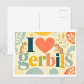 Carte Postale "J'adore les gerbilles" (Devant / Derrière)
