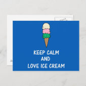 Carte Postale J'adore les glaces. (Devant / Derrière)