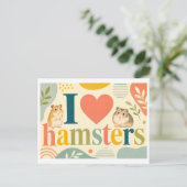 Carte Postale "J'adore les hamsters" (Debout devant)