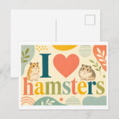 Carte Postale "J'adore les hamsters" (Devant / Derrière)