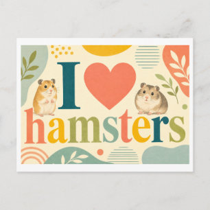 Carte Postale "J'adore les hamsters"