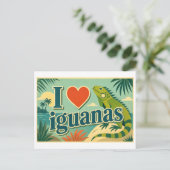 Carte Postale "J'adore les iguanes" (Debout devant)