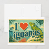 Carte Postale "J'adore les iguanes" (Devant / Derrière)