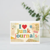 Carte Postale "J'adore les junk journals" (Debout devant)