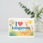Carte Postale "J'adore les kangourous" (Debout devant)