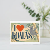 Carte Postale "J'adore les koalas" (Debout devant)