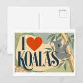 Carte Postale "J'adore les koalas" (Devant / Derrière)