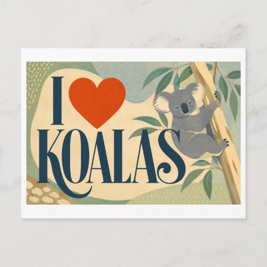 Carte Postale "J'adore les koalas" (Devant)