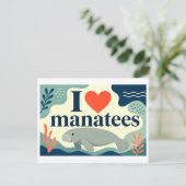 Carte Postale "J'adore les lamantins" (Debout devant)