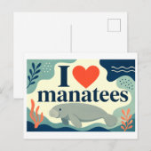 Carte Postale "J'adore les lamantins" (Devant / Derrière)