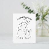 Carte Postale J'adore les lapins (Debout devant)