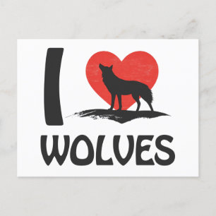 Carte Postale J'adore les loups