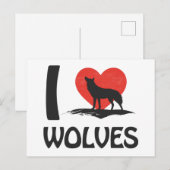 Carte Postale J'adore les loups (Devant / Derrière)
